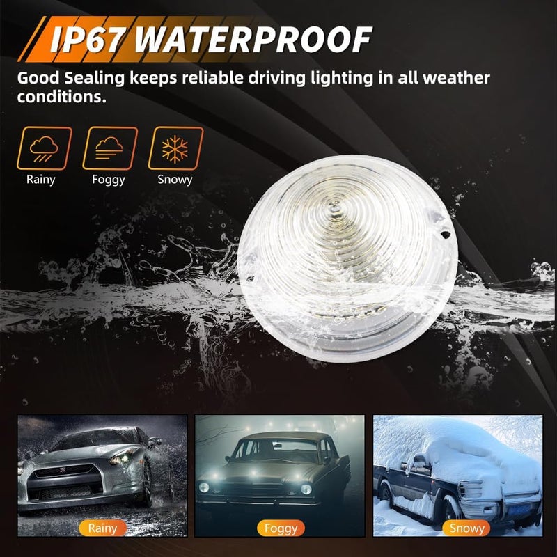 MOTRUM Backup Reverse Light Compatible with Cadillac Commercial Chassis & Cadillac DeVille 1958, [DOT] [IP67 Waterproof] White LED Reverse Back Up Lamp, 1 Pair, Clear Lens - Image 4
